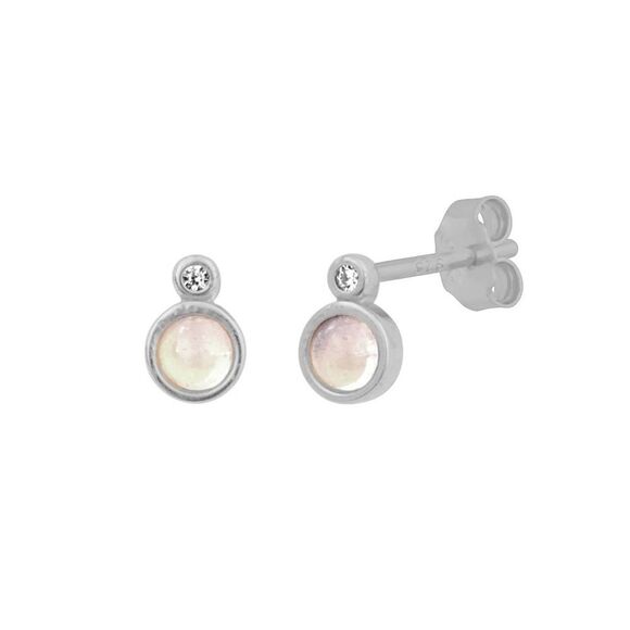fyb | REESE MOONSTONE STUDS | Sterling Silver - Picture 1 of 2